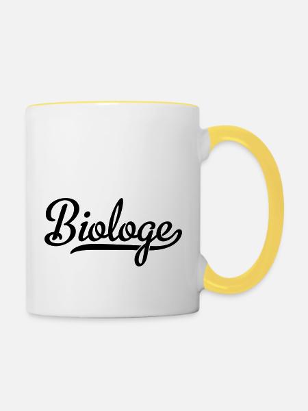 Biologe - Tasse zweifarbig - Weiß/Gelb
