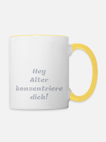 Konzentration - Tasse zweifarbig - Weiß/Gelb