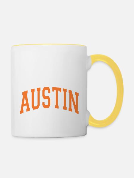 Austin Texas - Tasse zweifarbig - Weiß/Gelb