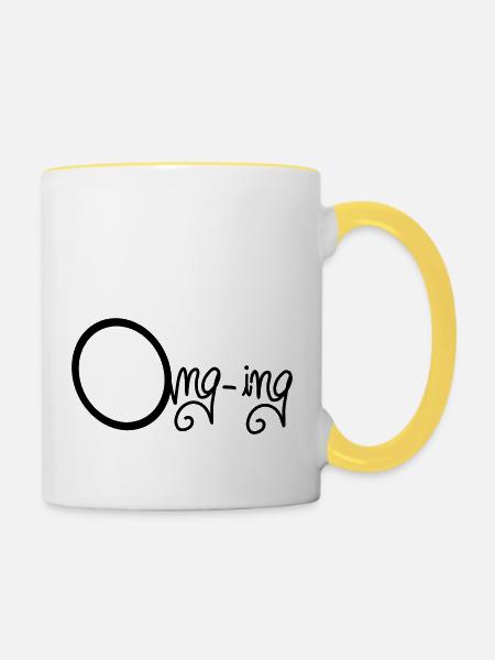 Omg - Tasse zweifarbig - Weiß/Gelb