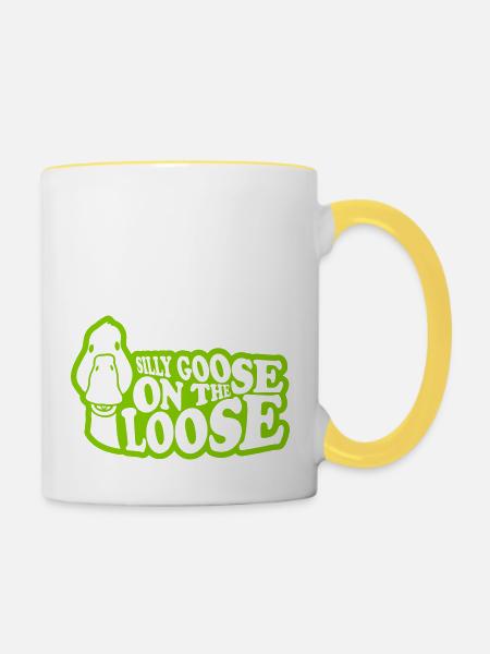 goose on the loose - Tasse zweifarbig - Weiß/Gelb
