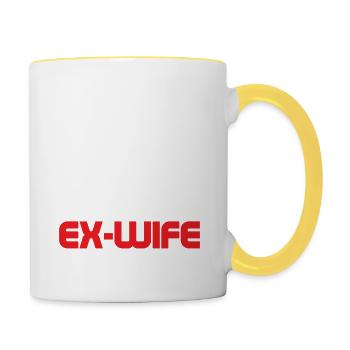 Hot Ex-Wife Divorcee Divorce Women - Contrasting Mug - white/yellow - Right