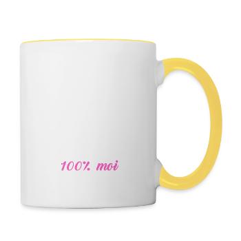 Delichieuse et attachiante - Mug contrasté - blanc/jaune - Droite