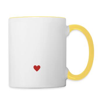 la mariée - Mug contrasté - blanc/jaune - Droite