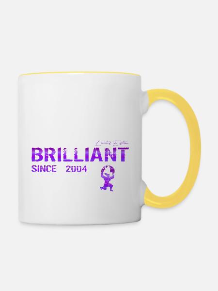 Brilliant since 2004 - Tasse zweifarbig - Weiß/Gelb
