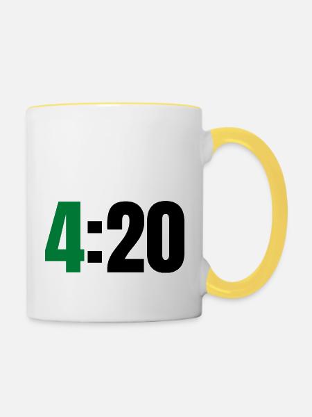 4 20 - Tasse zweifarbig - Weiß/Gelb