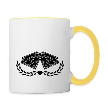 Diamonds - Tasse zweifarbig - Weiß/Gelb - Rechts