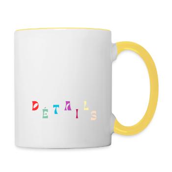Le design est dans les détails - Mug contrasté - blanc/jaune - Droite
