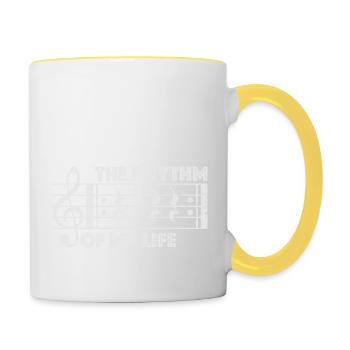 The rhythm of my life - Music Break Musician Shirt - Contrasting Mug - white/yellow - Right
