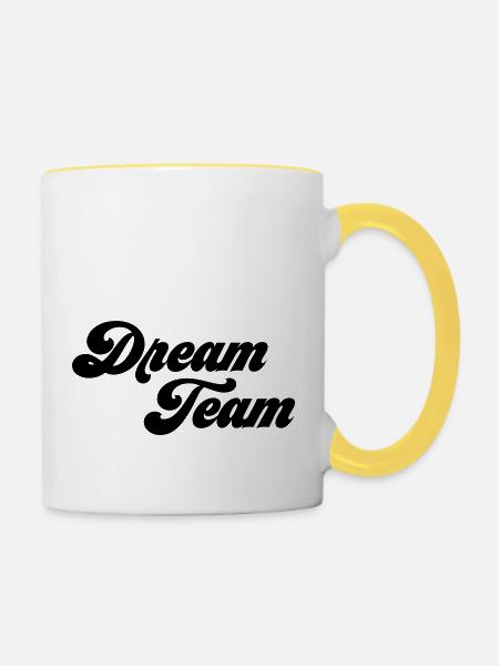 Dream Team - Tasse zweifarbig - Weiß/Gelb