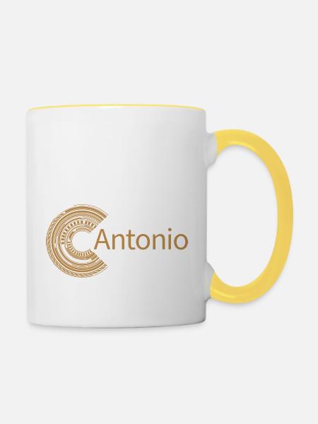 Für Antonio - Tasse zweifarbig - Weiß/Gelb