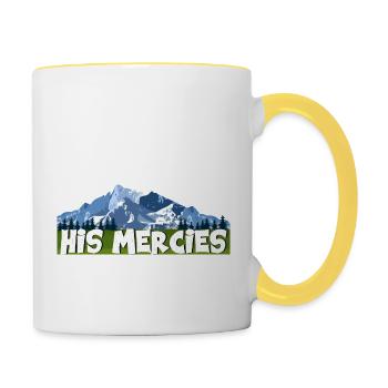His Mercies Are New Each Morning - Tasse zweifarbig - Weiß/Gelb - Rechts