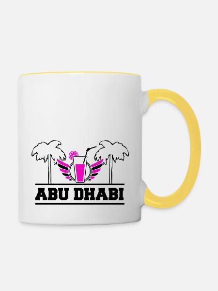 abu dhabi - Tasse zweifarbig - Weiß/Gelb