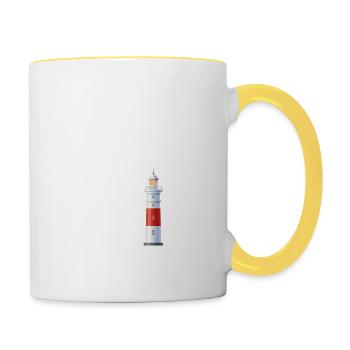 Moin Leuchtturm Norddeutsch See Meer - Tasse zweifarbig - Weiß/Gelb - Rechts