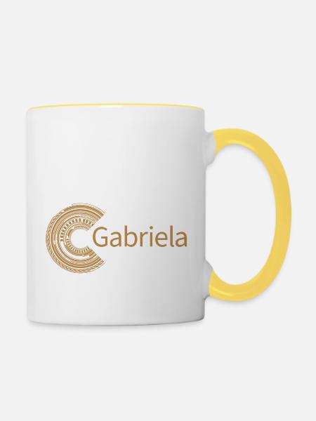Für Gabriela - Tasse zweifarbig - Weiß/Gelb
