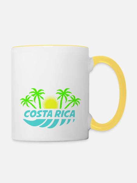 costa rica - Tasse zweifarbig - Weiß/Gelb