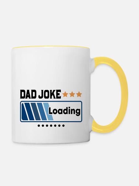 Dad Joke Loading... - Tasse zweifarbig - Weiß/Gelb