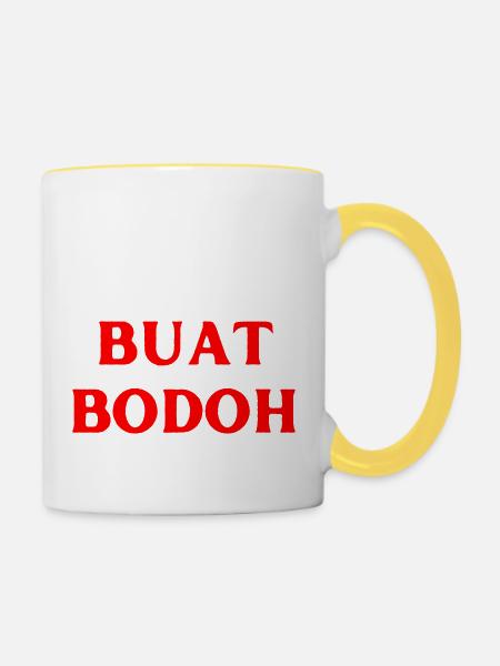 Malaysisch Sprache nichts machen - Tasse zweifarbig - Weiß/Gelb