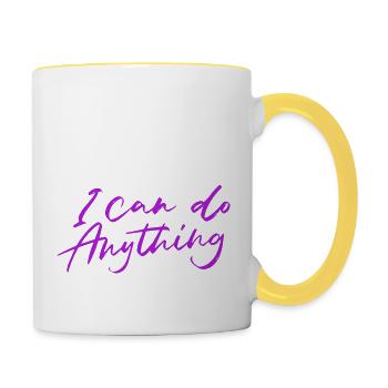 I can do anything - Contrasting Mug - white/yellow - Right