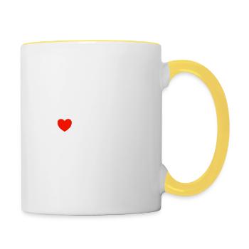 Je les aime tous - Mug contrasté - blanc/jaune - Droite