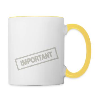 important - Tasse zweifarbig - Weiß/Gelb - Rechts