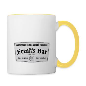 Freaks Bar Licht - Tasse zweifarbig - Weiß/Gelb - Rechts