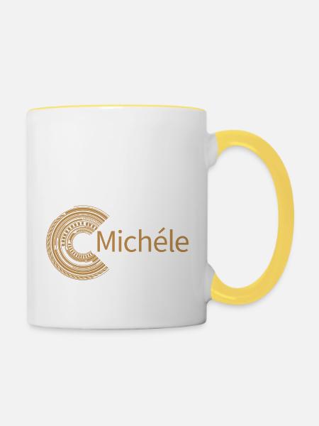Für Michéle - Tasse zweifarbig - Weiß/Gelb