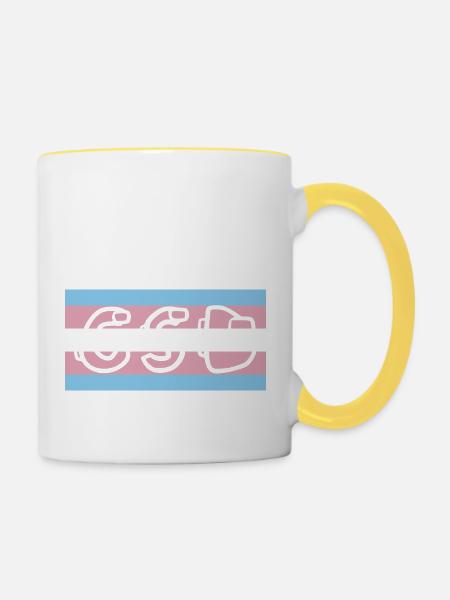 trans pride flag csd - Tasse zweifarbig - Weiß/Gelb