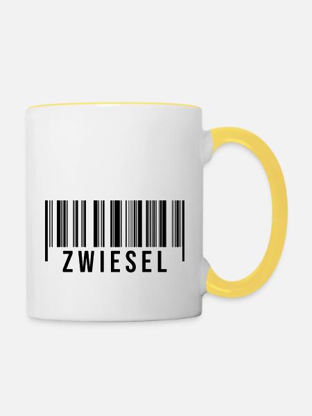Zwiesel Bayern - Tasse zweifarbig - Weiß/Gelb
