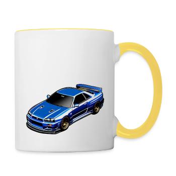 Jdm / Tuning / Turbocharger / Rims / Chiptuning - Contrasting Mug - white/yellow - Right