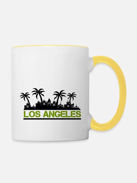 los angeles - Tasse zweifarbig - Weiß/Gelb