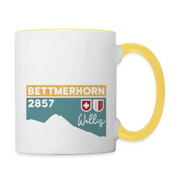 Bettmerhorn Bettmeralp Hike Hiking Valais - Contrasting Mug - white/yellow - Right