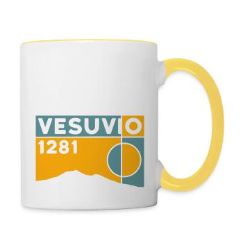 Randonnée Vésuve Vésuve Naples Volcan Montagne Souvenirs - Mug contrasté - blanc/jaune - Droite