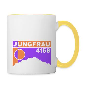 Bernese Oberland Jungfraujoch Mountain Jungfrau Ski Tour - Contrasting Mug - white/yellow - Right