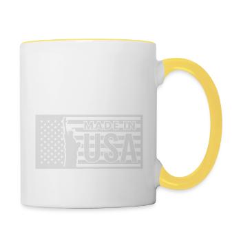 Amérique États-Unis New York Drapeau Président indien 2024 - Mug contrasté - blanc/jaune - Droite