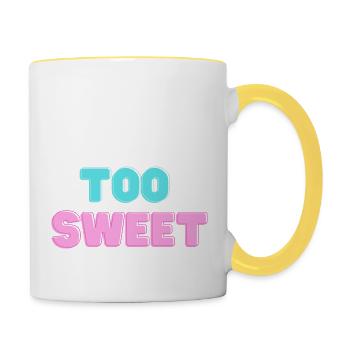 Trop Mignon Mignon Souris Cadeaux Petite Amie Soeur - Mug contrasté - blanc/jaune - Droite