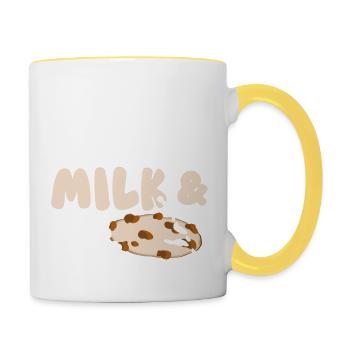 Milch und Kekse - Tasse zweifarbig - Weiß/Gelb - Rechts
