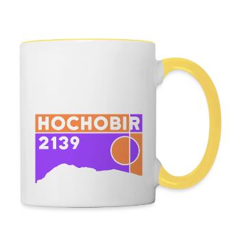 Hochobir Karawanken Wandern Wanderung Souvenir - Tasse zweifarbig - Weiß/Gelb - Rechts