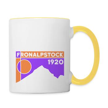 Fronalpstock Mountain Hiking Hike Trail Souvenir - Contrasting Mug - white/yellow - Right