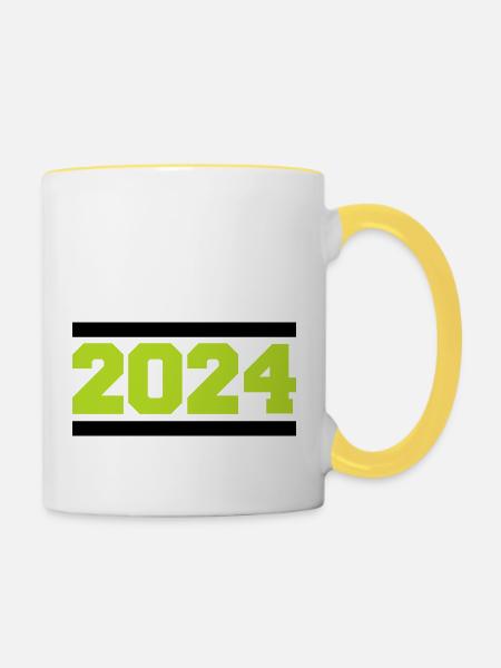 2024 - Tasse zweifarbig - Weiß/Gelb
