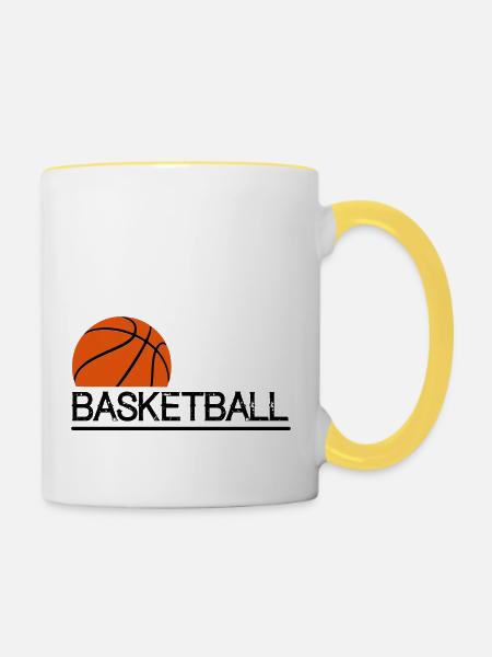 Basketball - Tasse zweifarbig - Weiß/Gelb