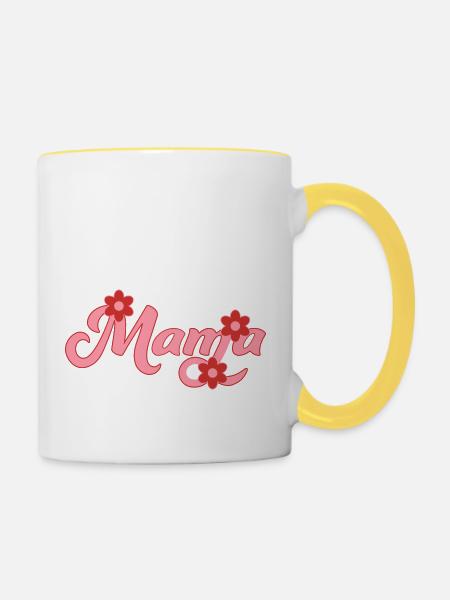 Swoosh Mama - Tasse zweifarbig - Weiß/Gelb