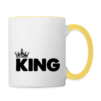 Roi - Mug contrasté - blanc/jaune - Droite