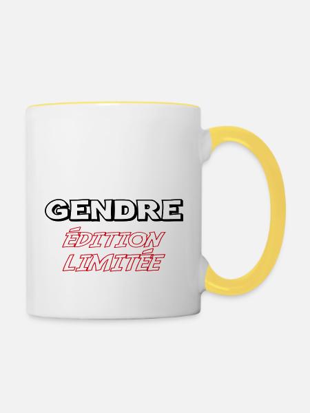 Limitierte Auflage GENDRE - Tasse zweifarbig - Weiß/Gelb
