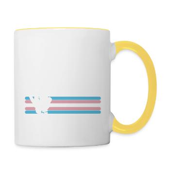 Osez être vous-même, allié LGBTQ de Rock Skull - Mug contrasté - blanc/jaune - Droite