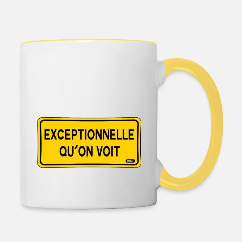 Exceptionnelle qu'on voit - Mug contrasté - blanc/jaune