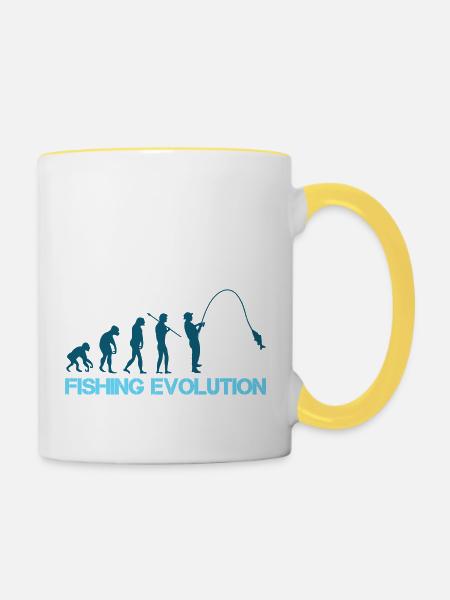 fishing evolution - Tasse zweifarbig - Weiß/Gelb