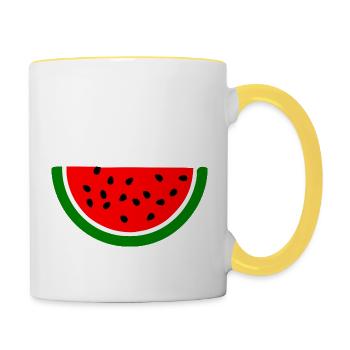 Wassermelone - Tasse zweifarbig - Weiß/Gelb - Rechts