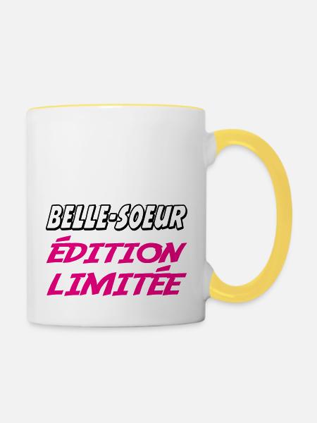 BELLE SOEUR limitierte Auflage - Tasse zweifarbig - Weiß/Gelb