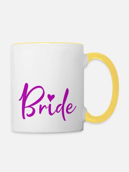 bride - Tasse zweifarbig - Weiß/Gelb